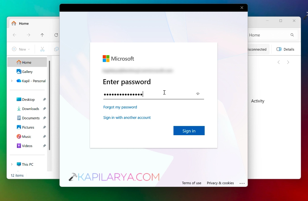 Re-authenticate your work or school account