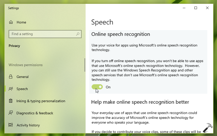 teach speech to text windows 10