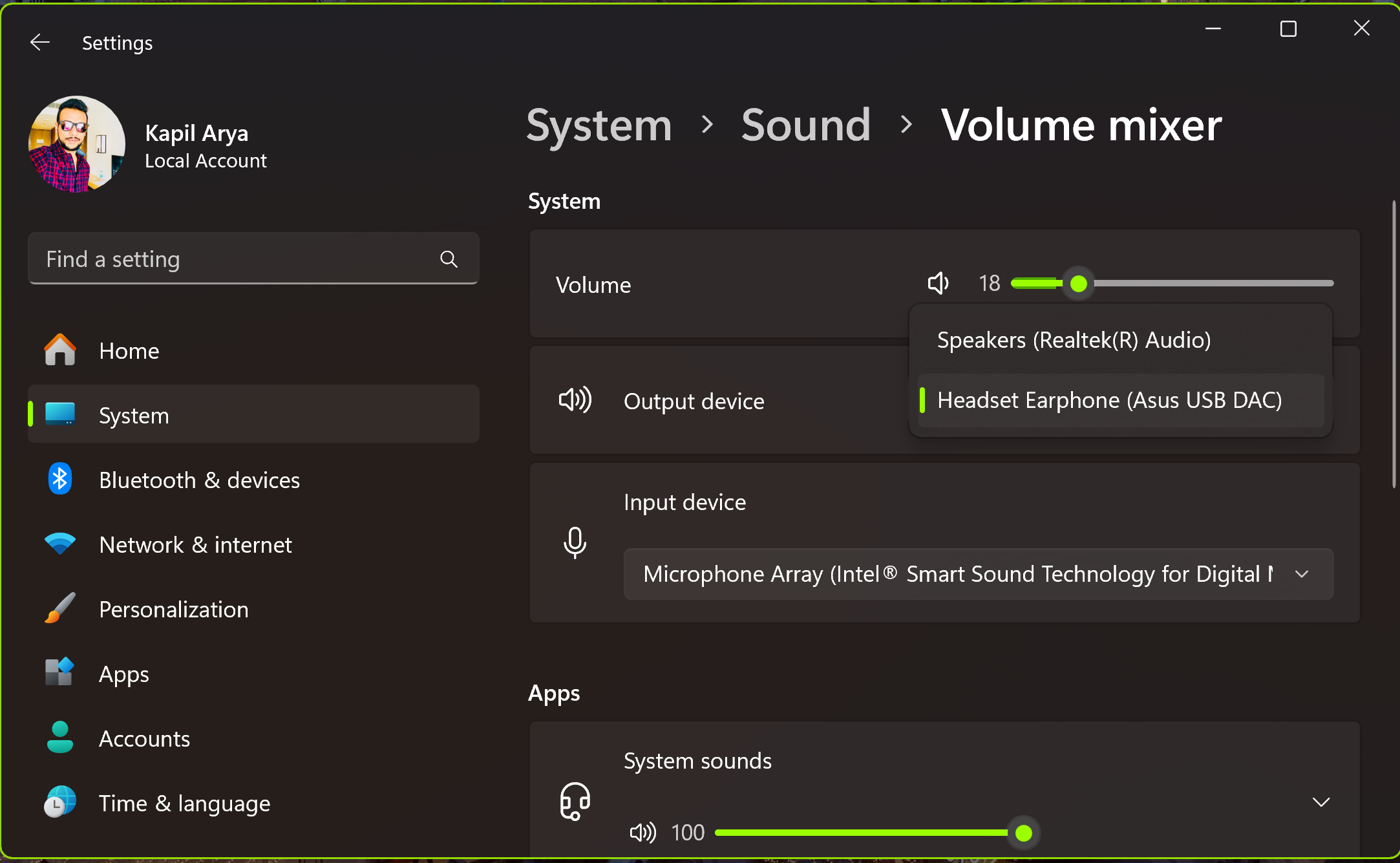 Change Audio Output Device On Windows 11