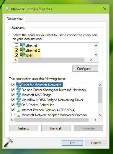 How To Bridge Network Connections In Windows 10/8/7