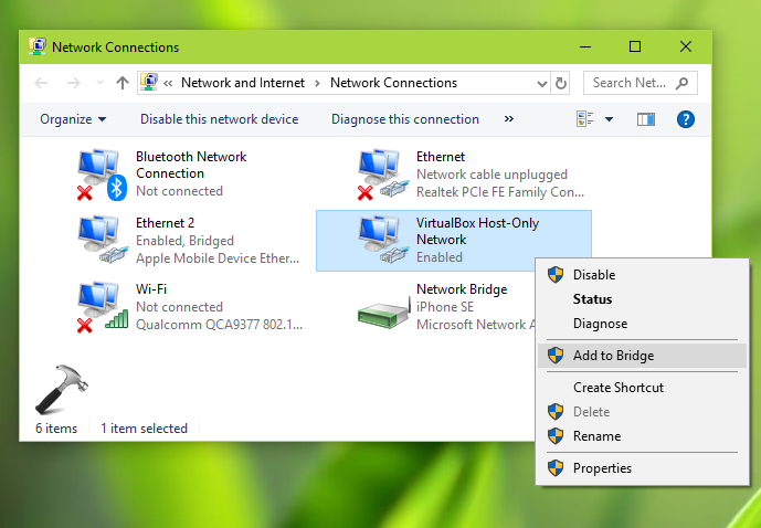 How To Bridge Network Connections In Windows 10/8/7