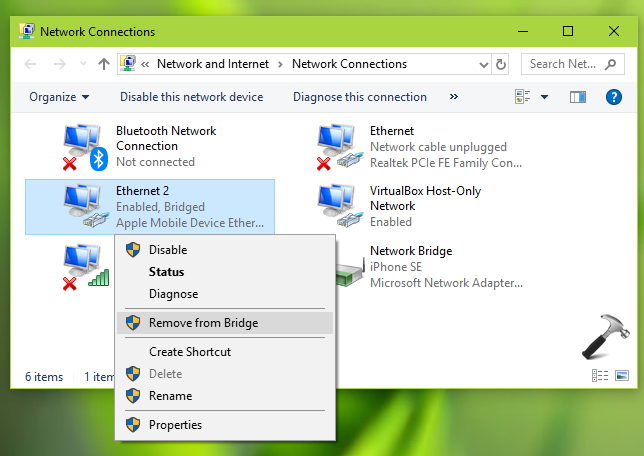 How To Bridge Network Connections In Windows 10/8/7