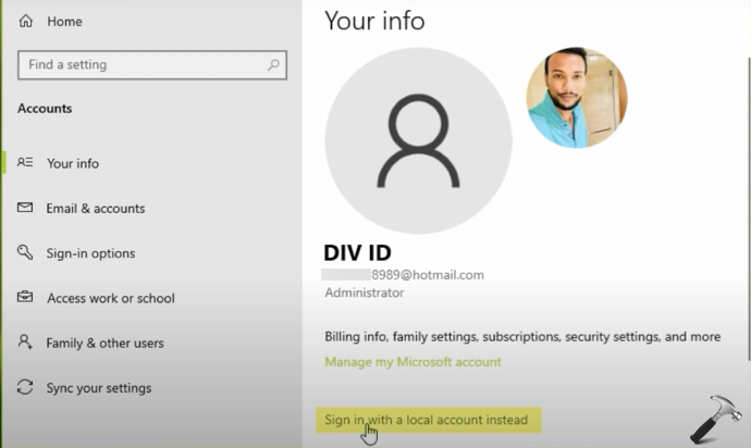 how to change the name of a microsoft account in windows 10