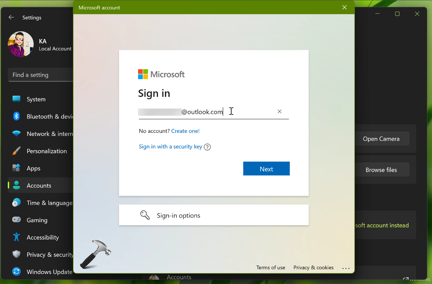 how to change microsoft account email to a unique email