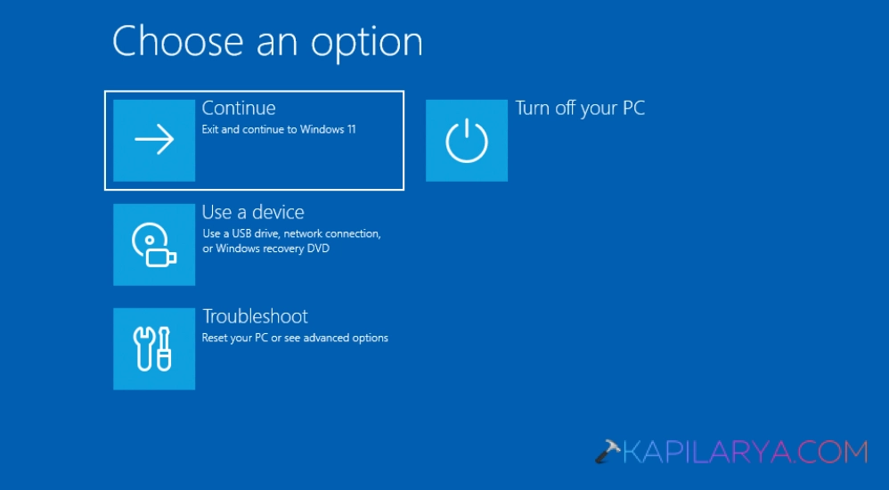 select Troubleshoot
