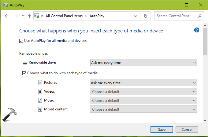 autoplay download windows 10