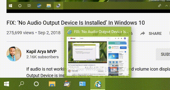 how to disable taskbar thumbnail preview on windows 10
