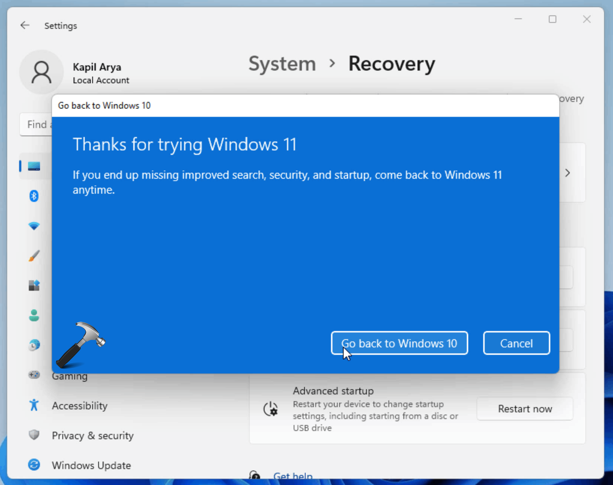 windows 11 home to windows 10 pro downgrade