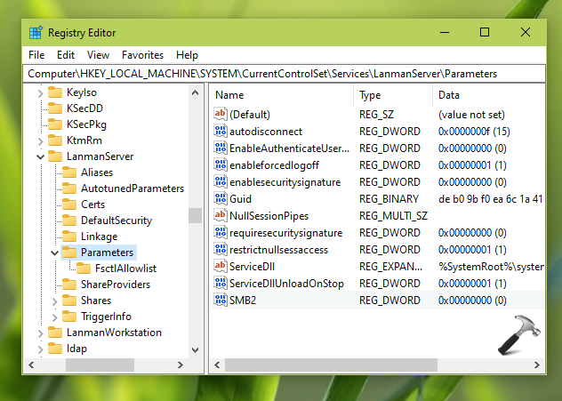 How to enable/disable SMBv2 in Windows 10