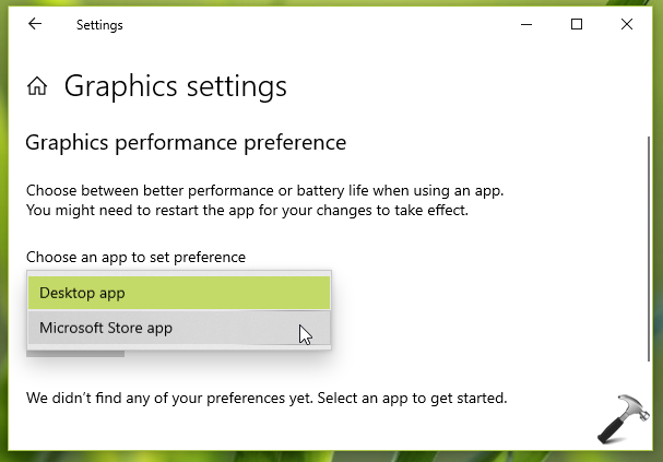 Configure Graphics Performance Preference In Windows 10