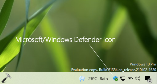 hide windows defender icon windows 10