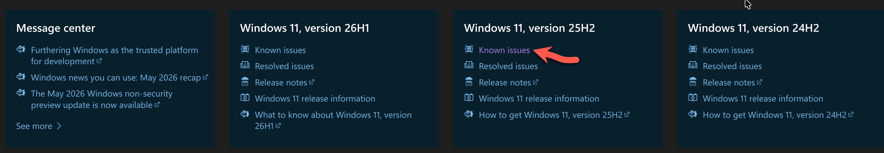 Known issues