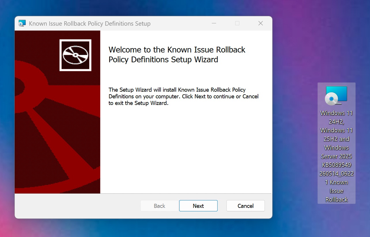 setup welcome window