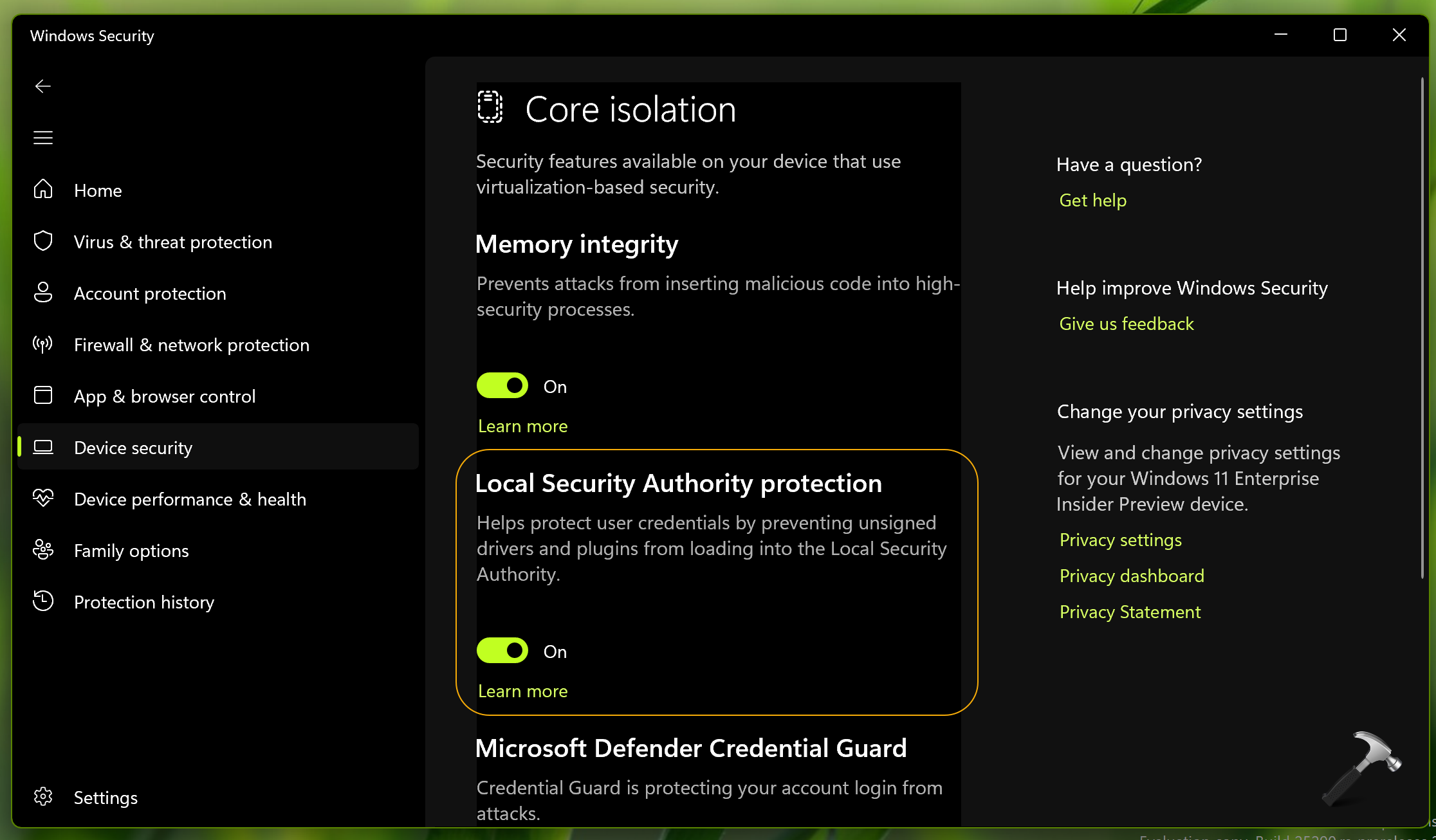 Enable Local Security Authority Protection In Windows 11