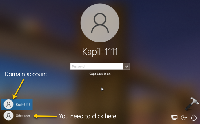 Login With A Local Account Instead Of Domain Account In Windows 10