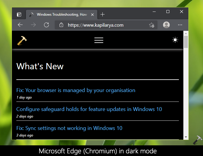 microsoft edge dark mode night reader