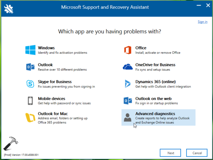 Microsoft Support and Recovery Assistant 17.01.0268.015 free instals