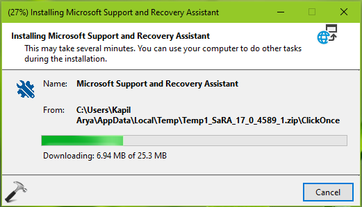 support and recovery assistant office 365