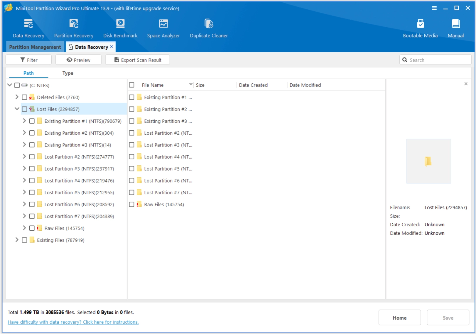 Data Recovery Feature