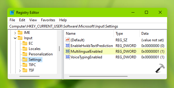 Enable Multilingual Text Suggestions in Windows 11/10