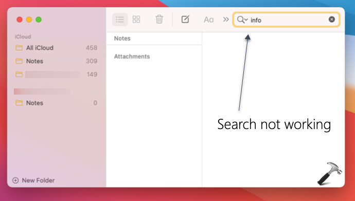 mac notes app how to not have one folder icloud