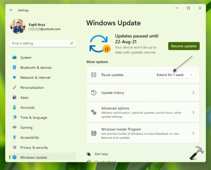 How to pause updates in Windows 11