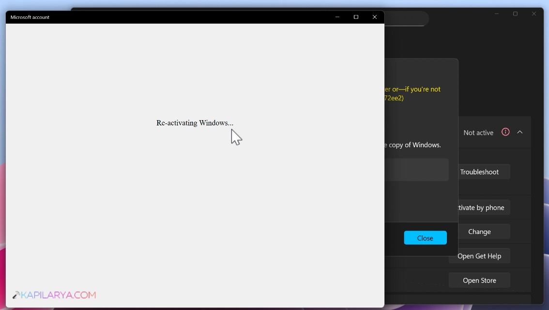 Re-activating Windows