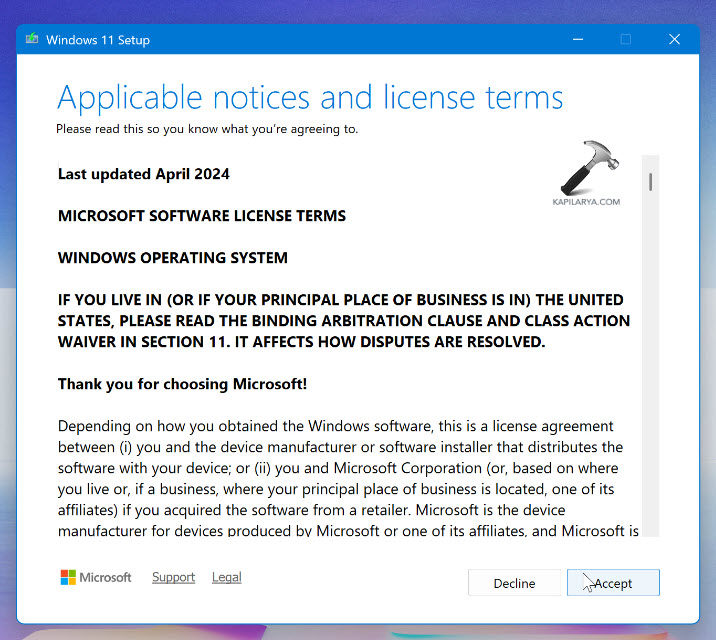 accept the licensing terms