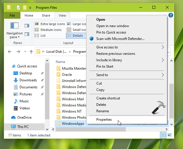windowsapps folder