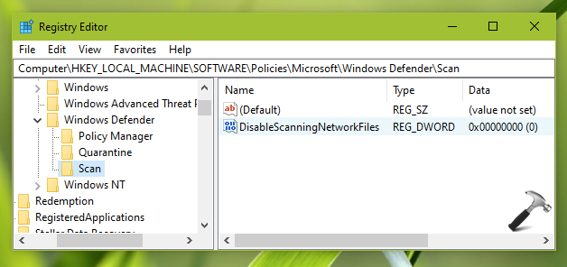 Allow/Prevent Scan Network Files With Microsoft Defender