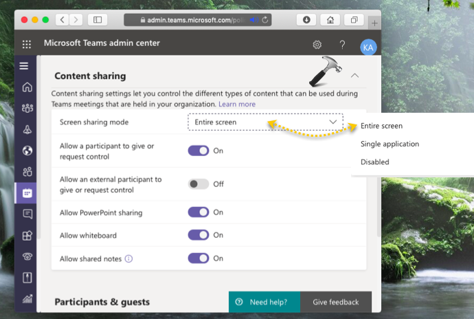 Allow Or Prevent Screen Sharing In Microsoft Teams