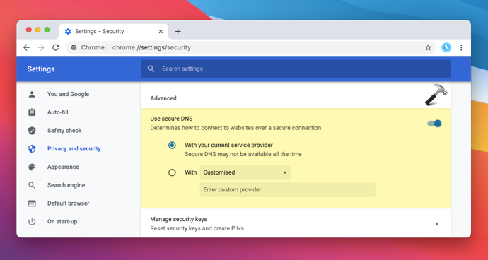 Ошибка dns google chrome