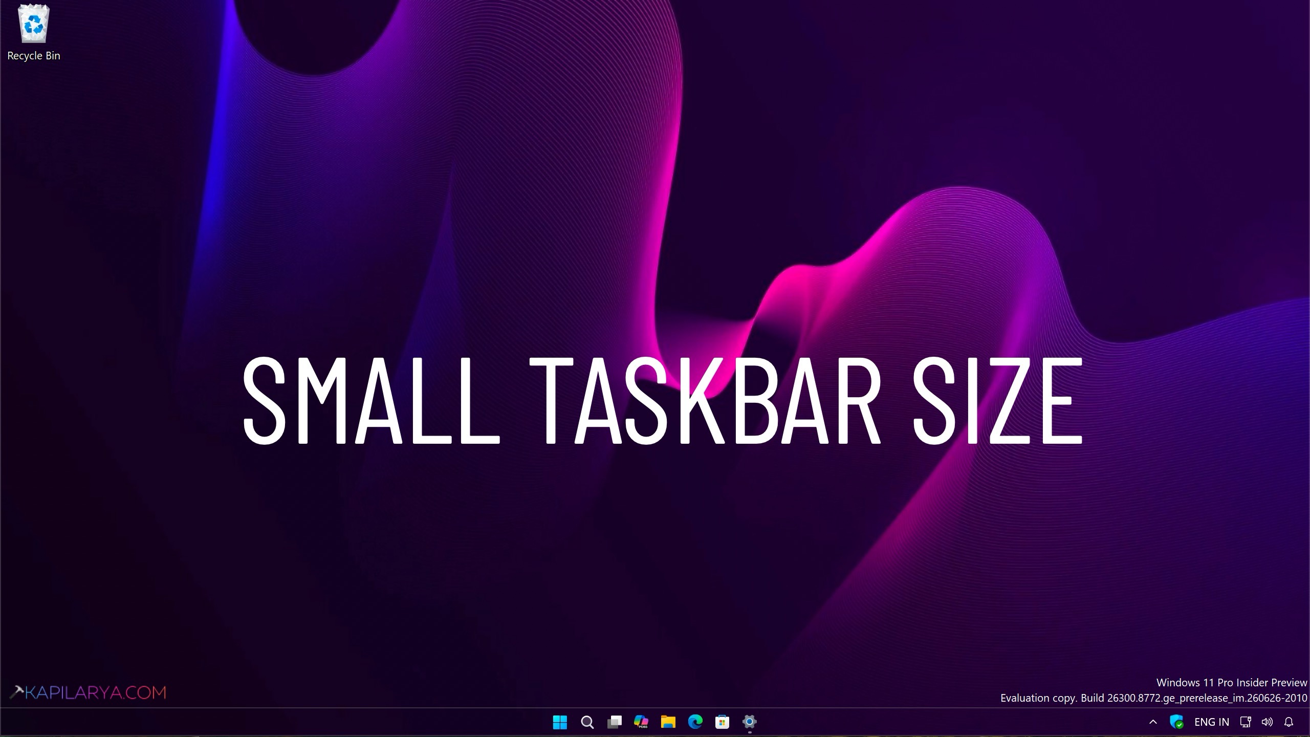 Small taskbar size