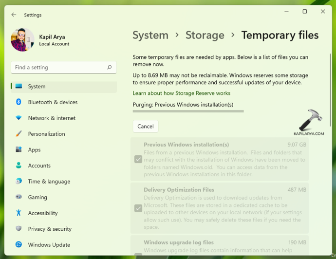 windows 11 remove all temporary files