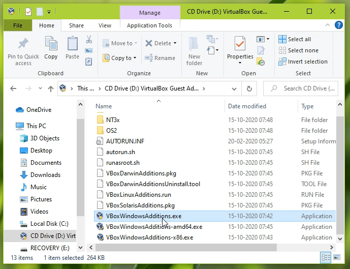 transfer files from windows to virtualbox