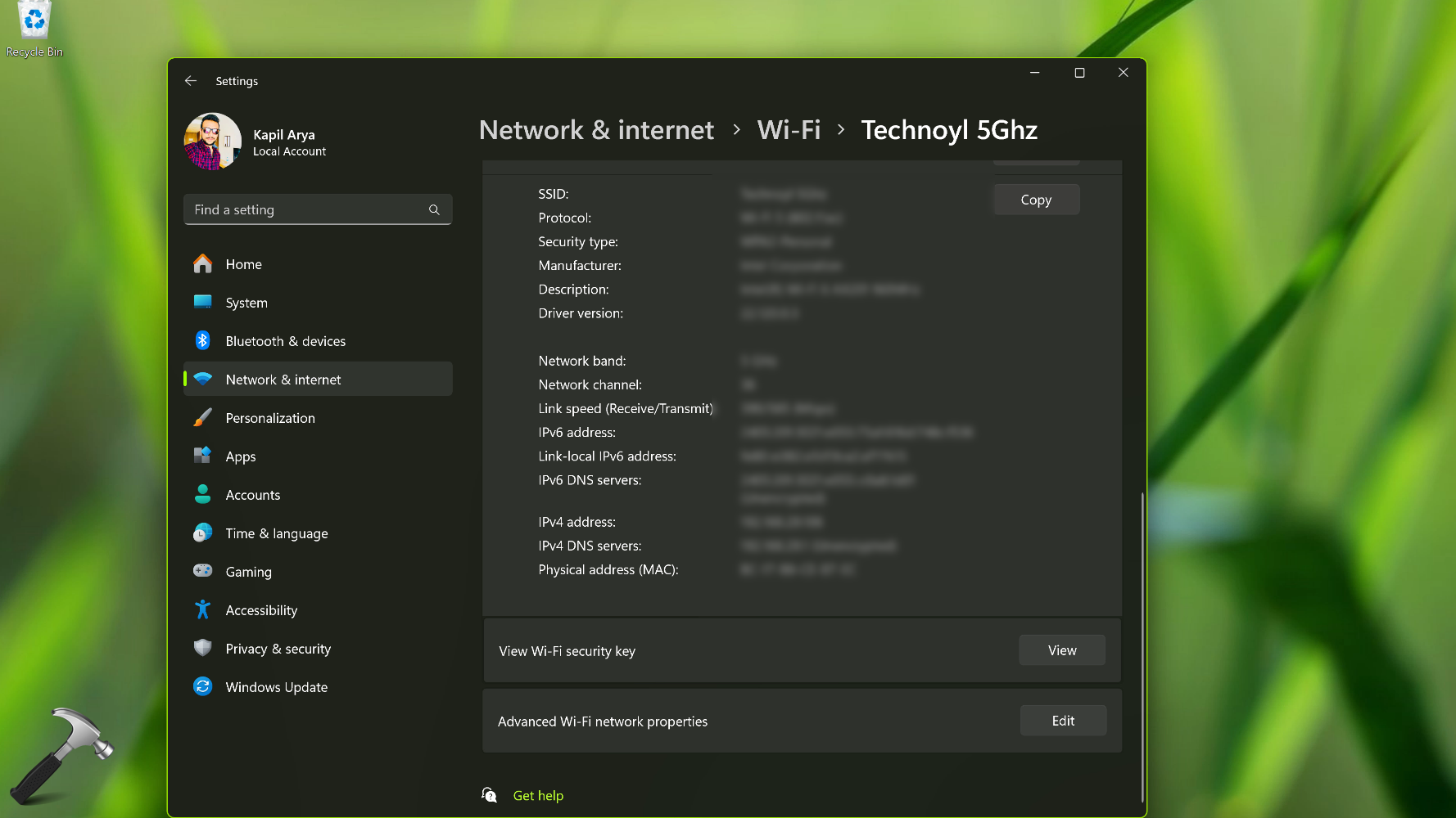 View your WiFi key natively in Settings