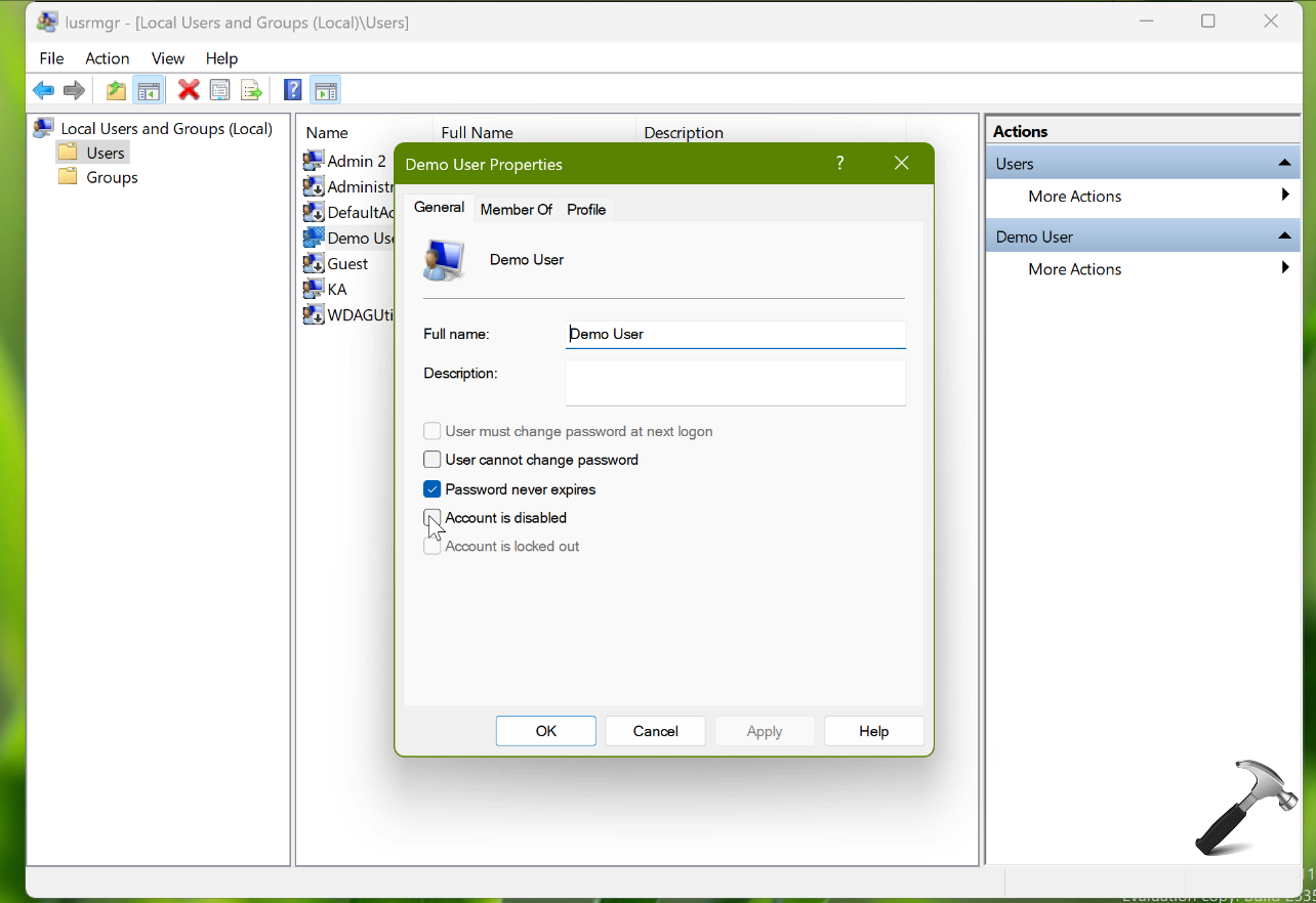 Hide Specific User Account in Windows 11/10
