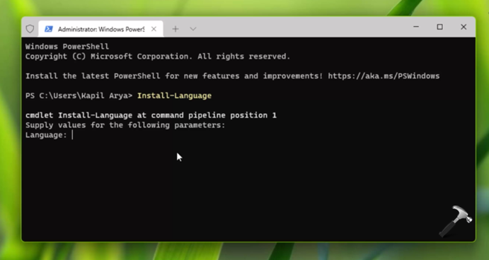 Install Language In Windows 11 Using PowerShell