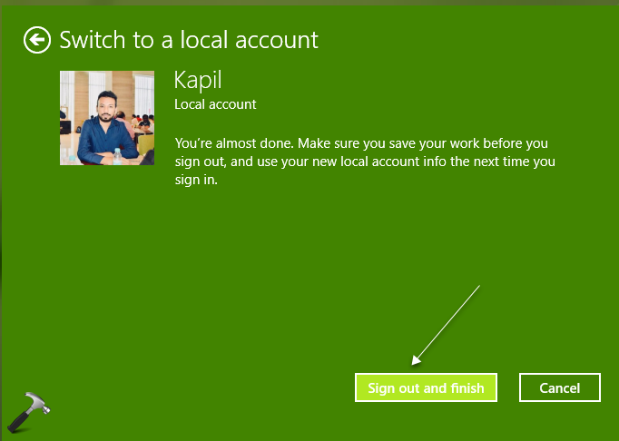 How to switch to local account in Windows 11