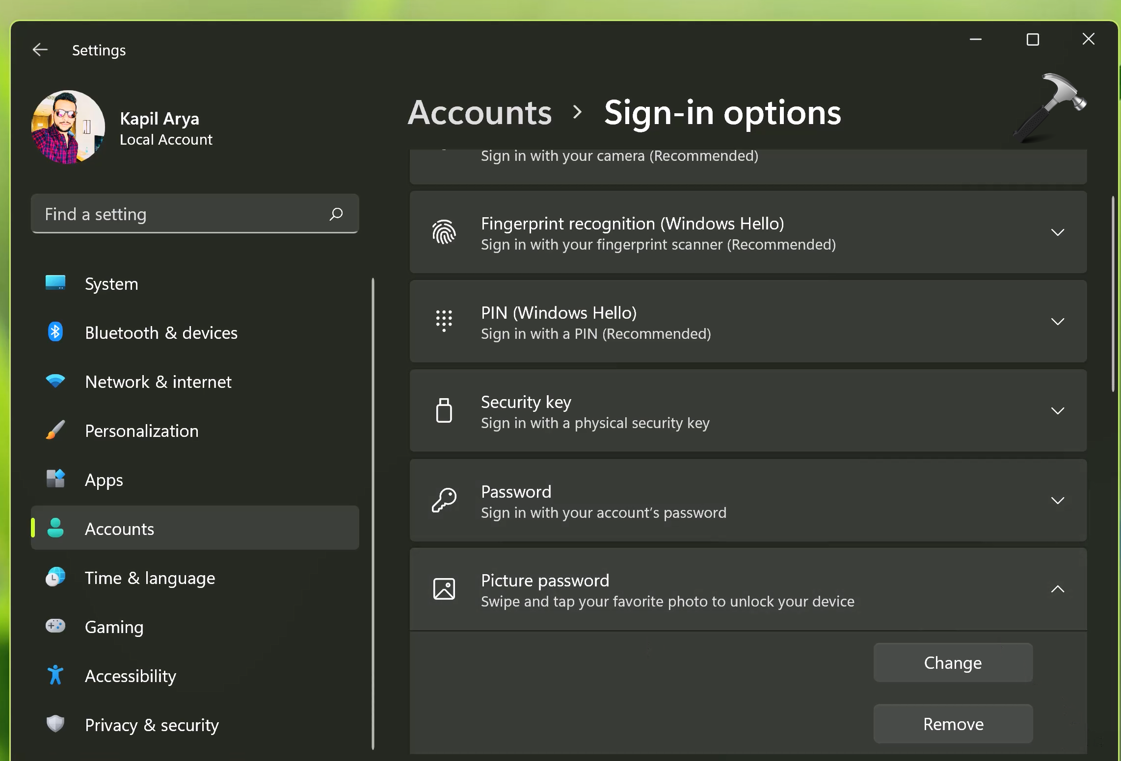 How to setup Picture Password in Windows 11