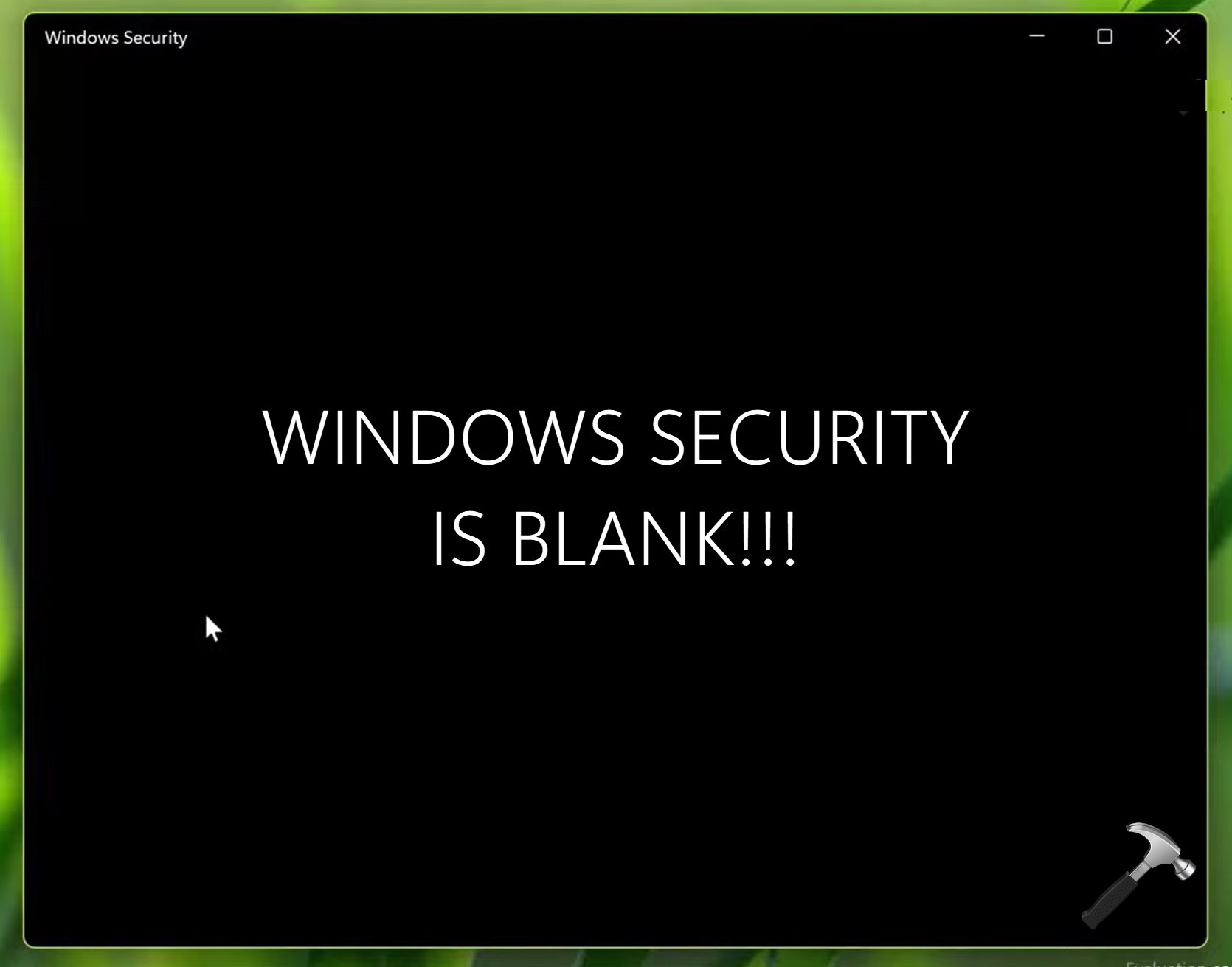 windows security black screen windows 11 fix