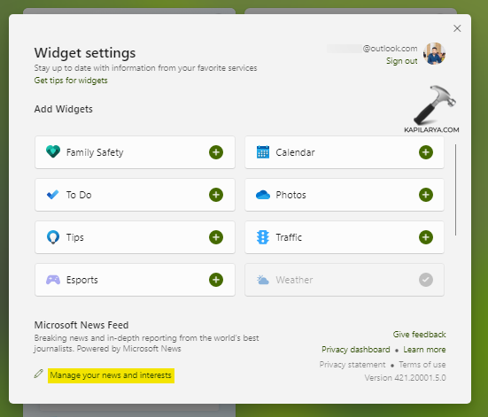 How to change language for Widgets on Windows 11
