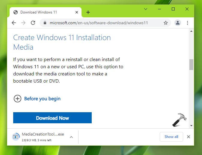 downloading Windows 11 Installation Assistant 1.4.19041.3630