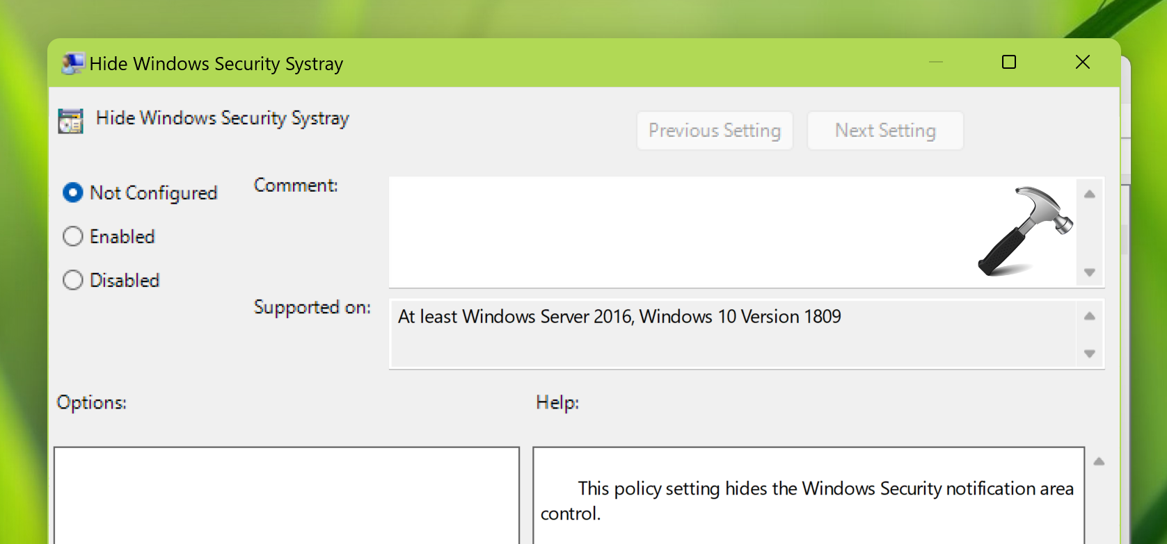 Windows Security notification icon in Windows 11