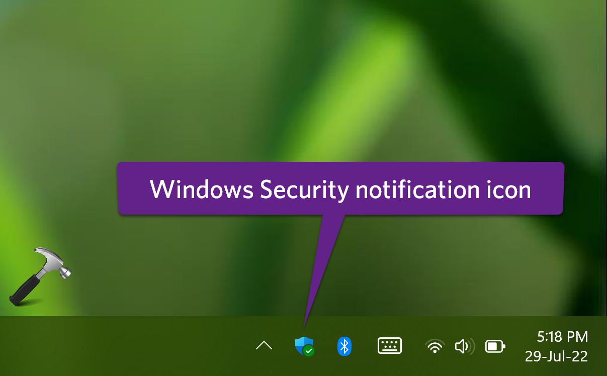 Enable or disable Windows Security notification icon in Windows 11