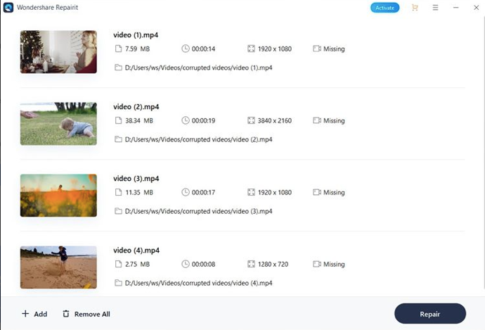 Repair Videos easily with Wondershare Repairit